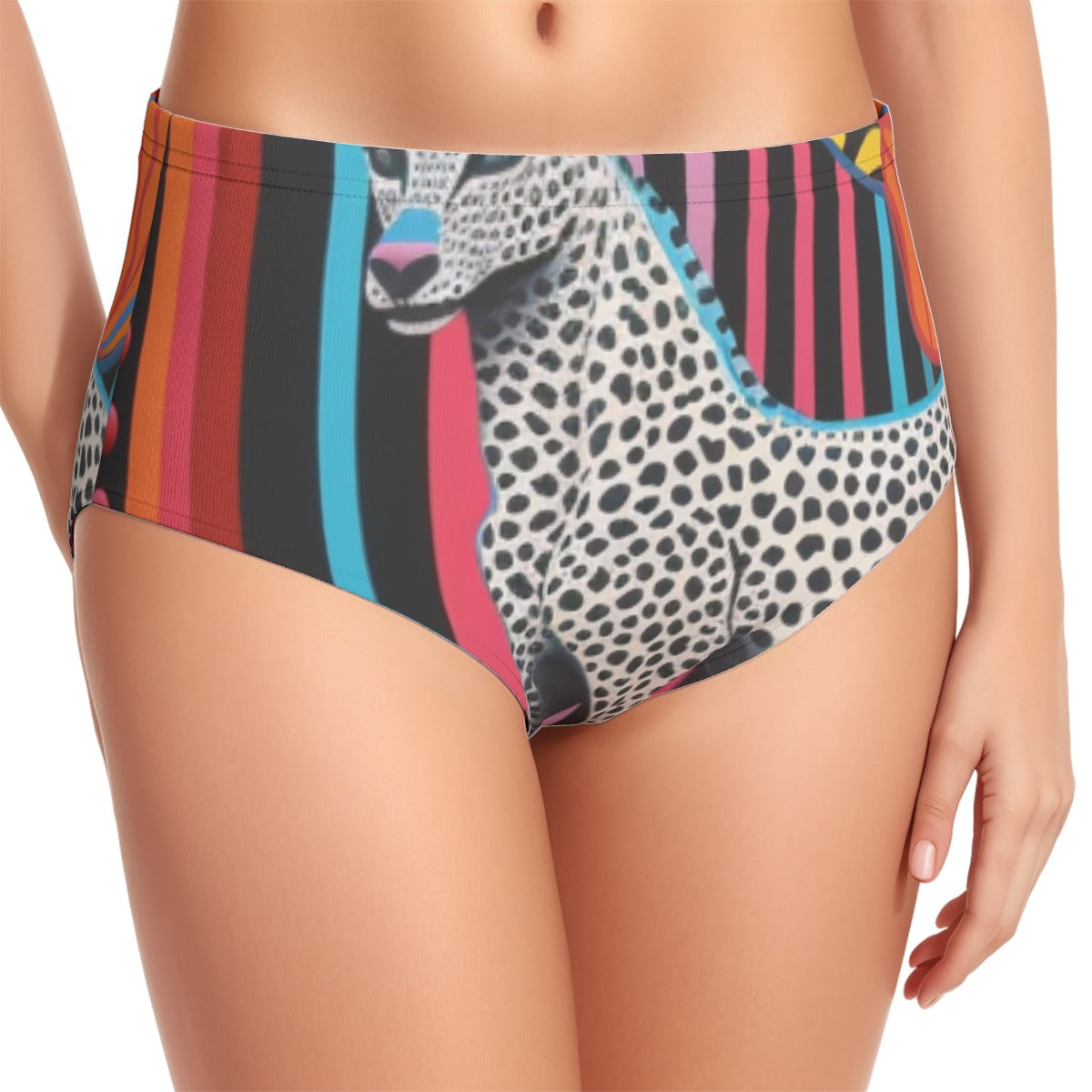 All-Over Print Women's Swimsuit Set With Halter