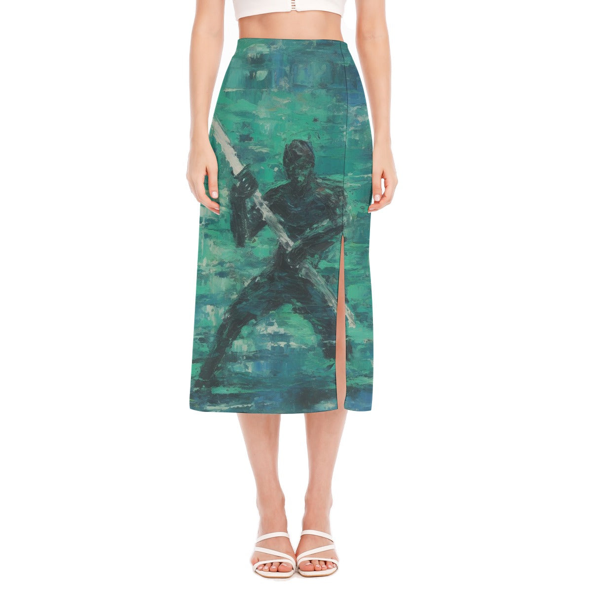 All-Over Print Women's High Slit Long Skirt