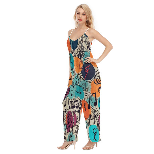 All-Over Print Women's Loose Cami Jumpsuit