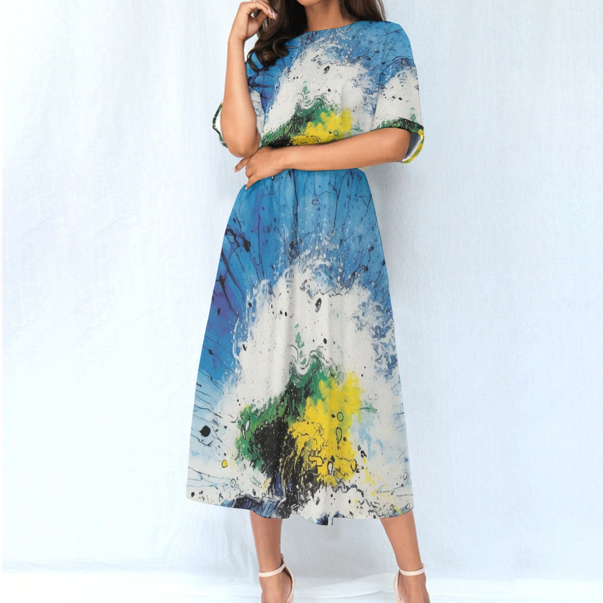 All-Over Print Women's Elastic Waist Dress