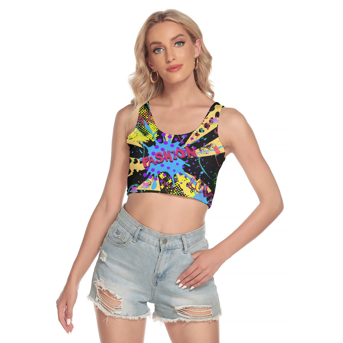 All-Over Print Women's Sport Crop Tank Top