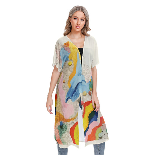 All-Over Print Women's Short Sleeve Cardigan