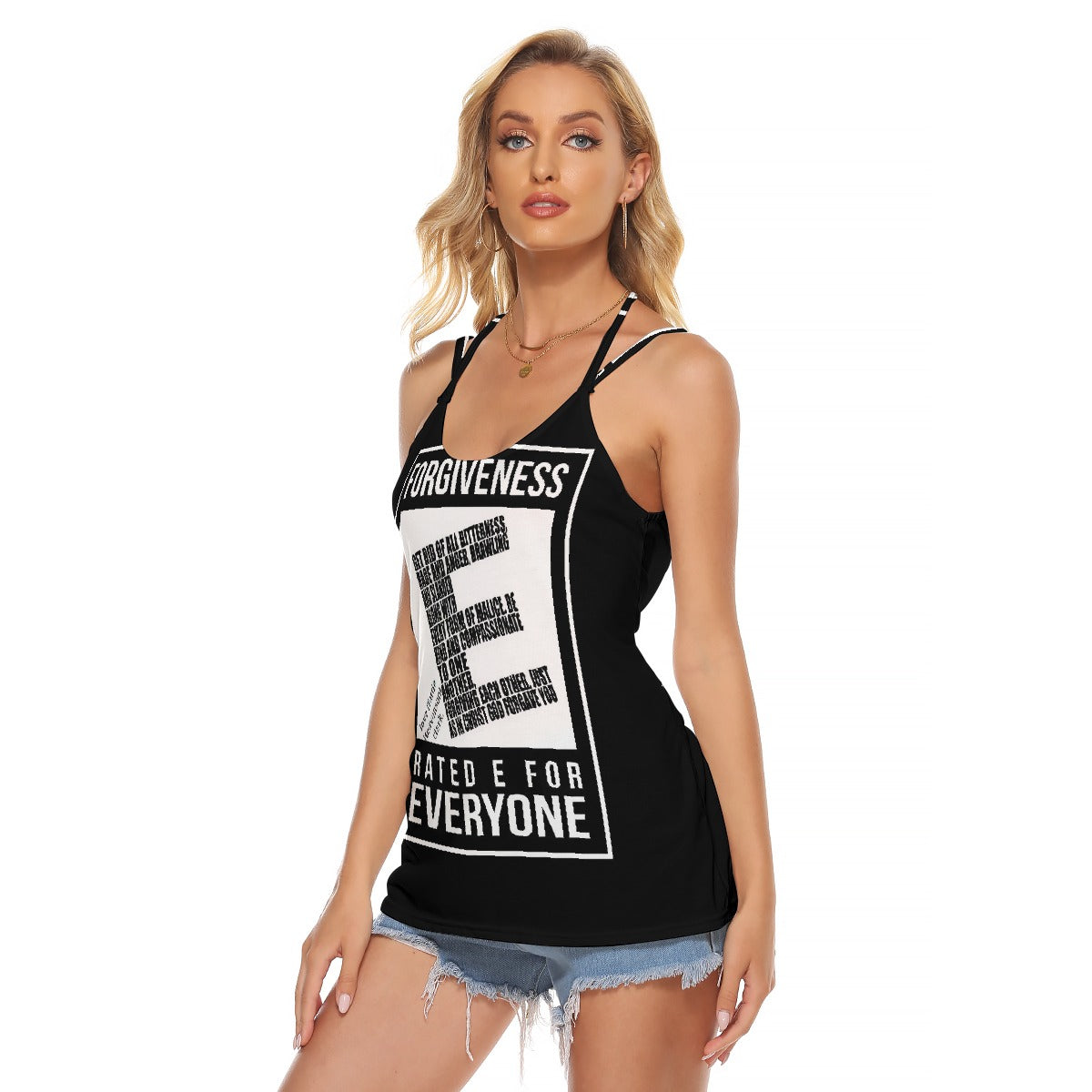 All-Over Print Women's Halter Top With Backless