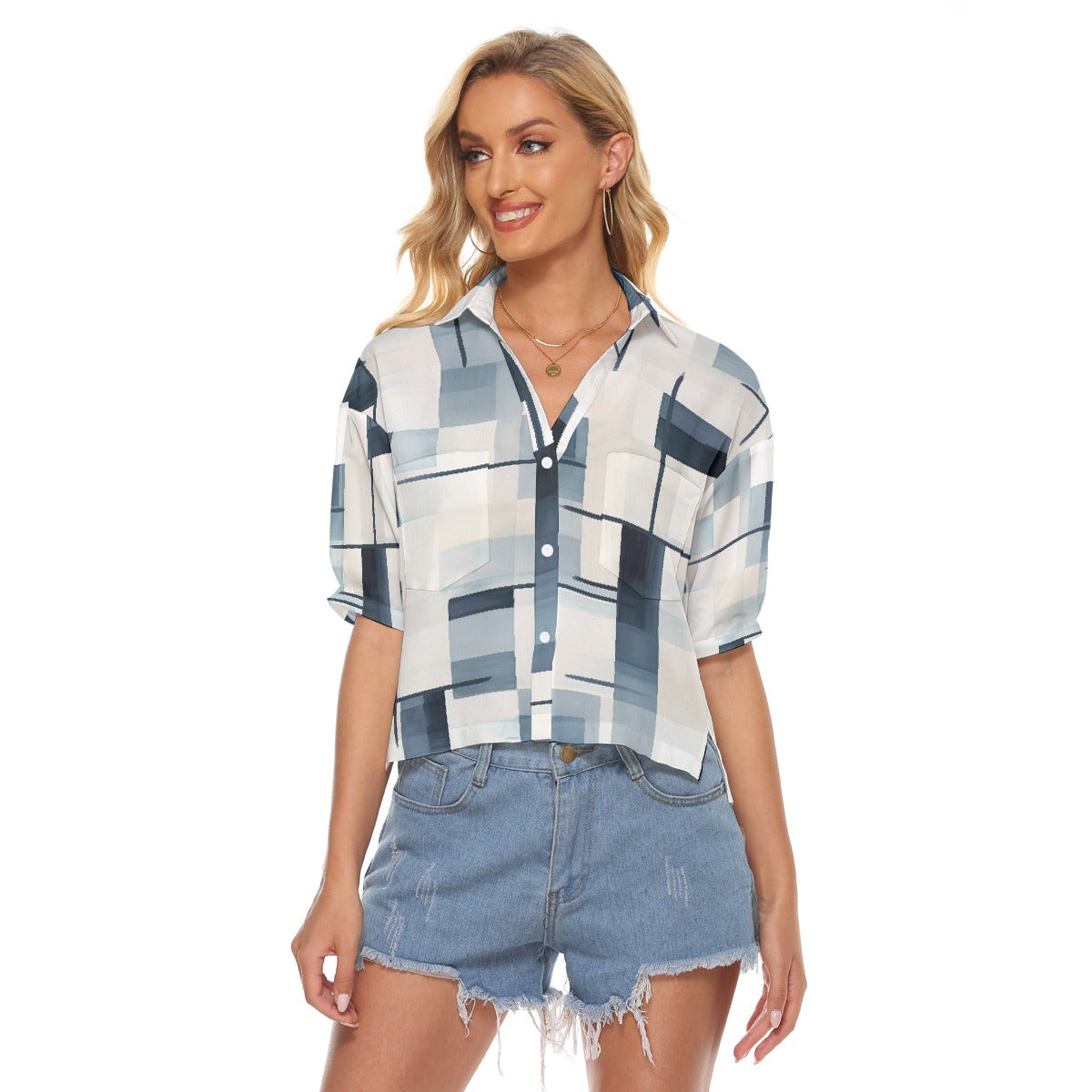 All-Over Print Women's V-neck Shirts