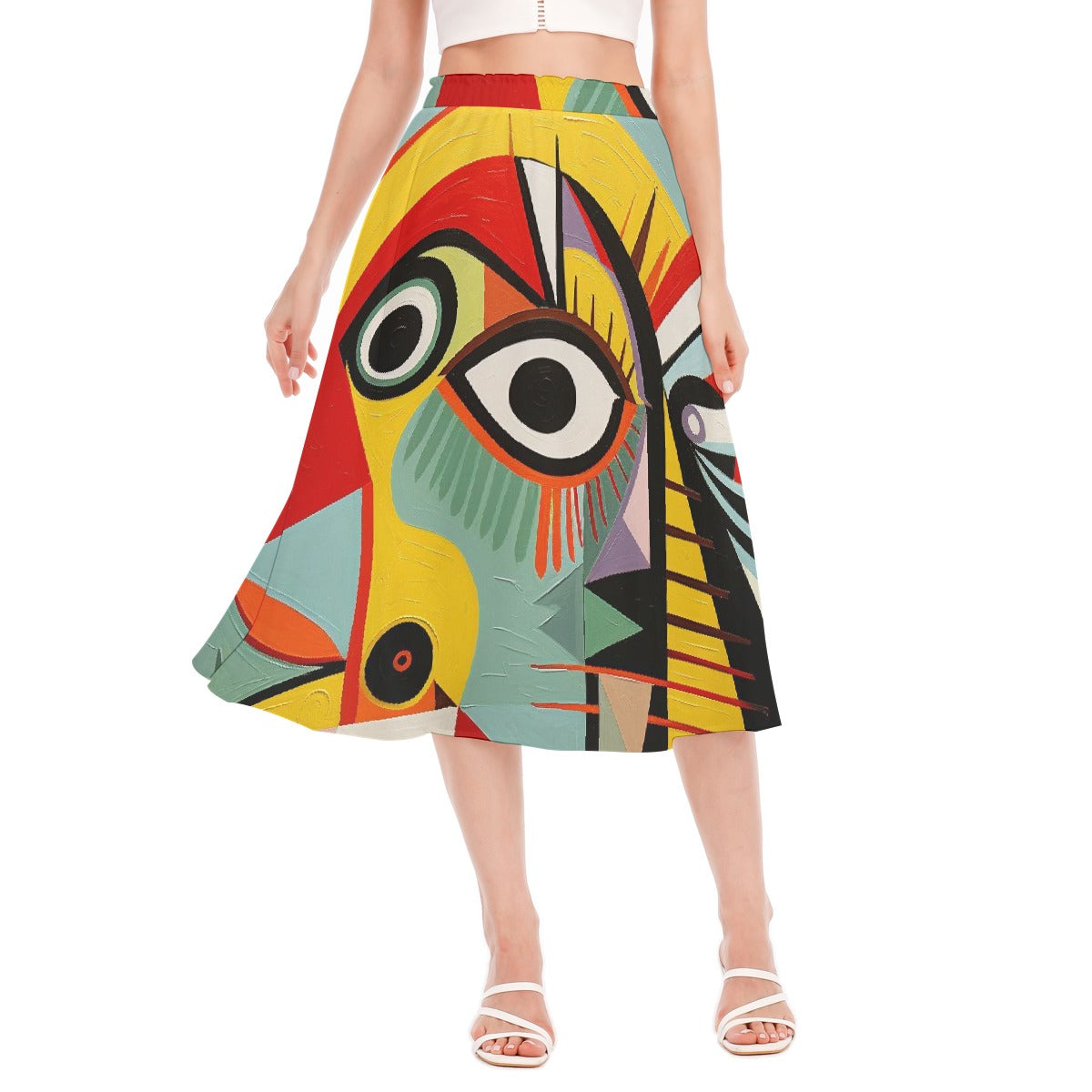 All-Over Print Women's Long Section Chiffon Skirt