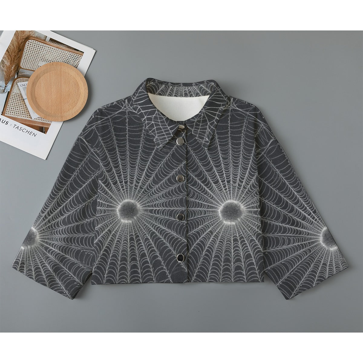 All-Over Print Women's Cropped Jacket | 245GSM Cotton
