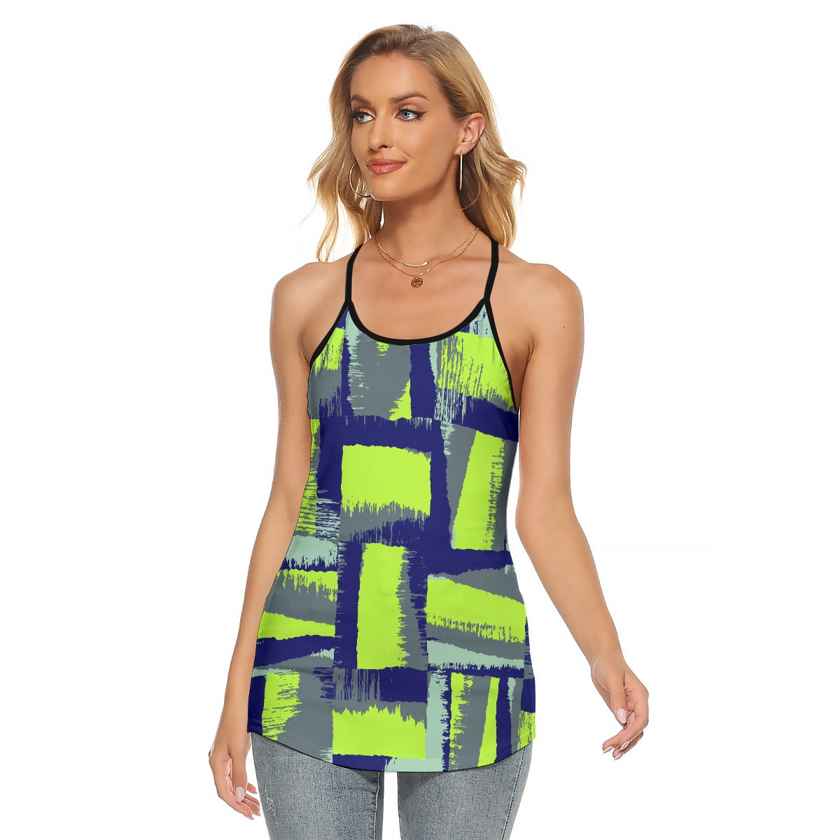 All-Over Print Women's Criss-Cross Open Back Tank Top
