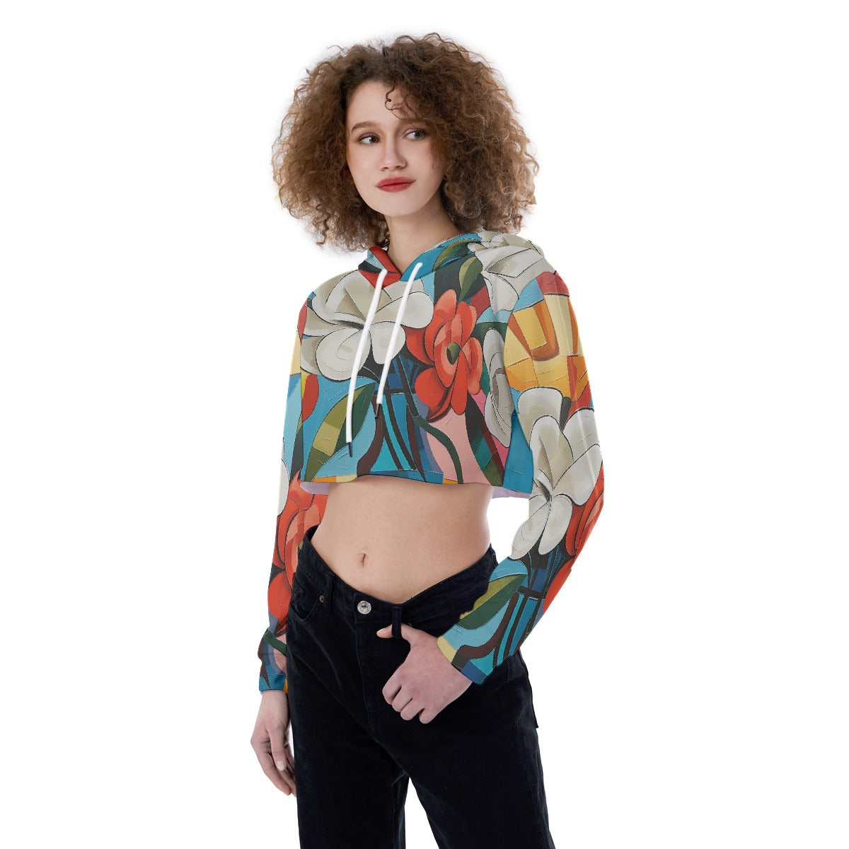 All-Over Print Women's Crop Top Hoodie