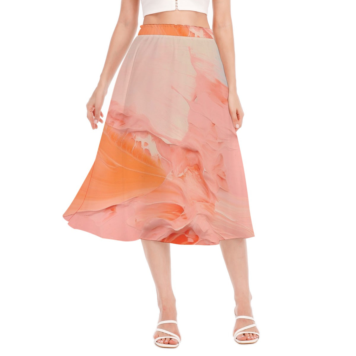 All-Over Print Women's Long Section Chiffon Skirt