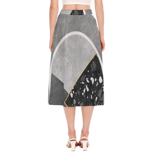 All-Over Print Women's Long Section Chiffon Skirt