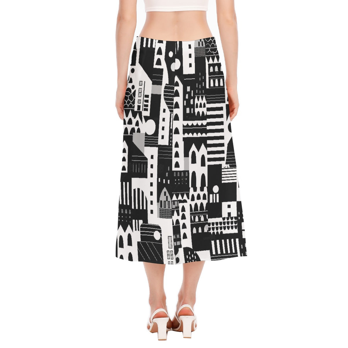All-Over Print Women's High Slit Long Skirt