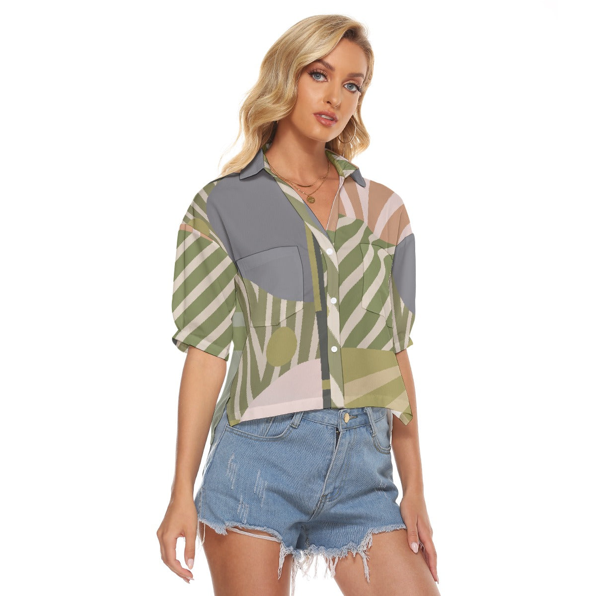 All-Over Print Women's V-neck Shirts