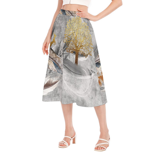 All-Over Print Women's Long Section Chiffon Skirt