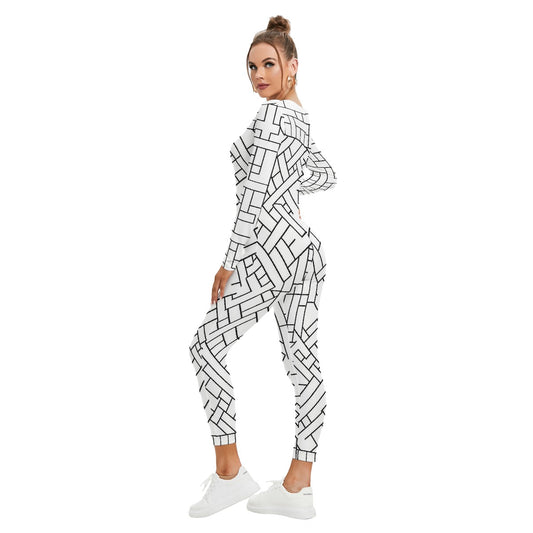 All-Over Print Women's Plunging Neck Jumpsuit