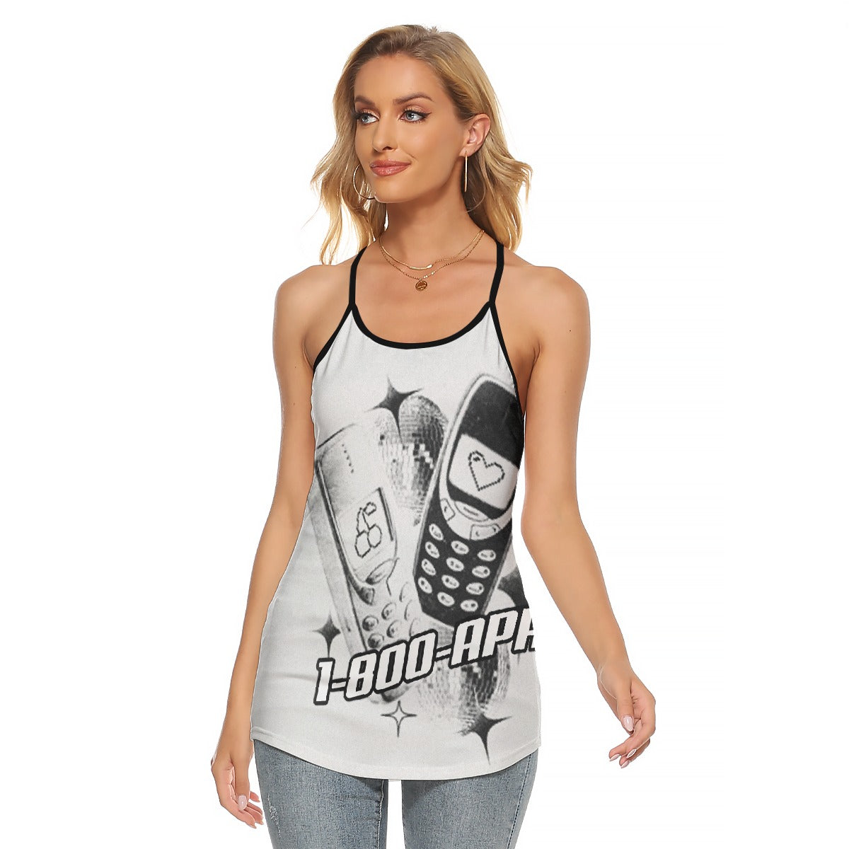 All-Over Print Women's Criss-Cross Open Back Tank Top