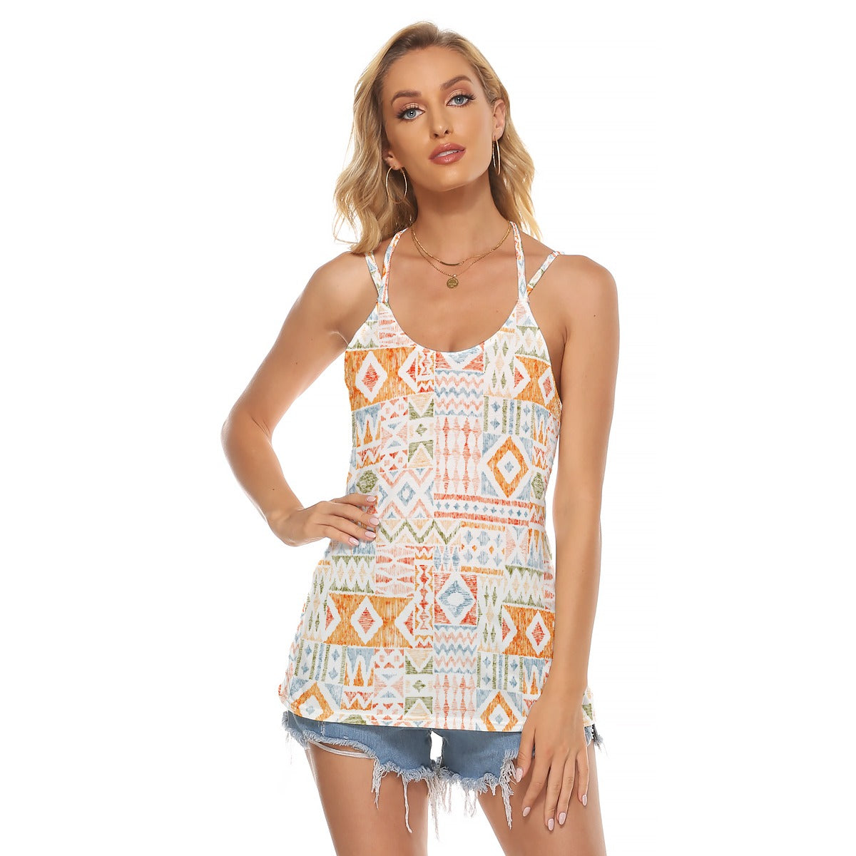 All-Over Print Women's Halter Top With Backless