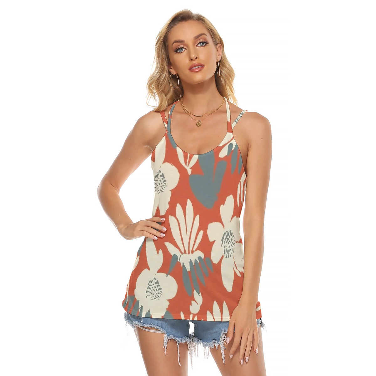 All-Over Print Women's Halter Top With Backless