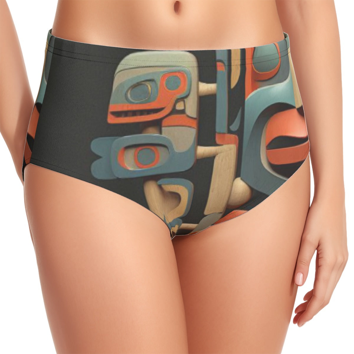 All-Over Print Women's Swimsuit Set With Halter