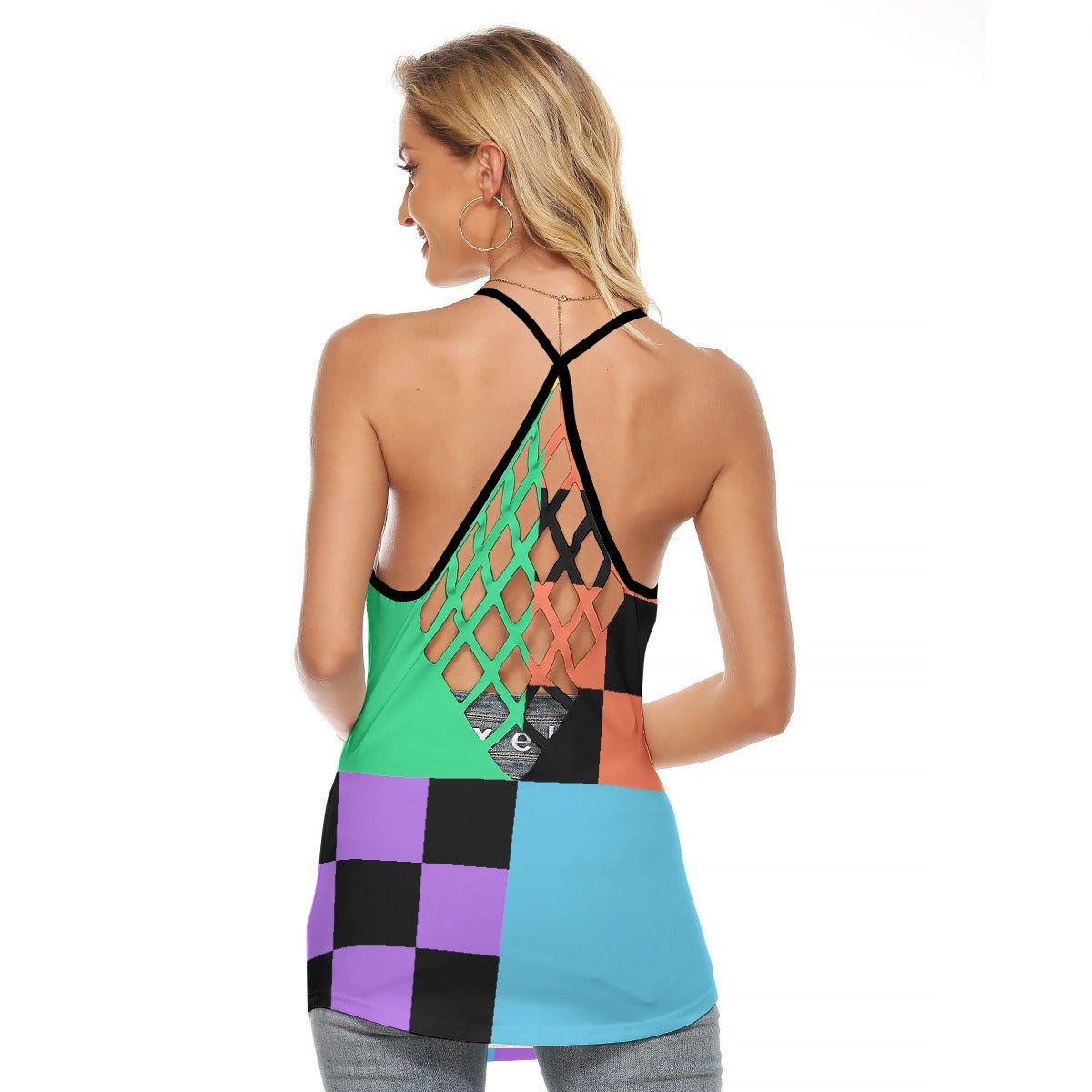 All-Over Print Women's Criss-Cross Open Back Tank Top