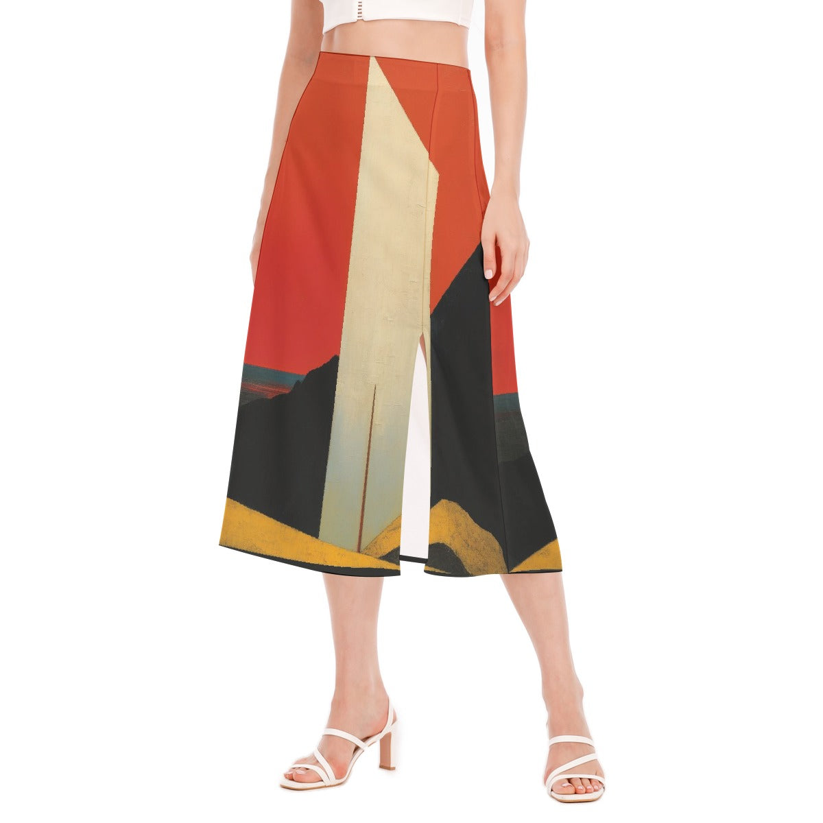 All-Over Print Women's High Slit Long Skirt