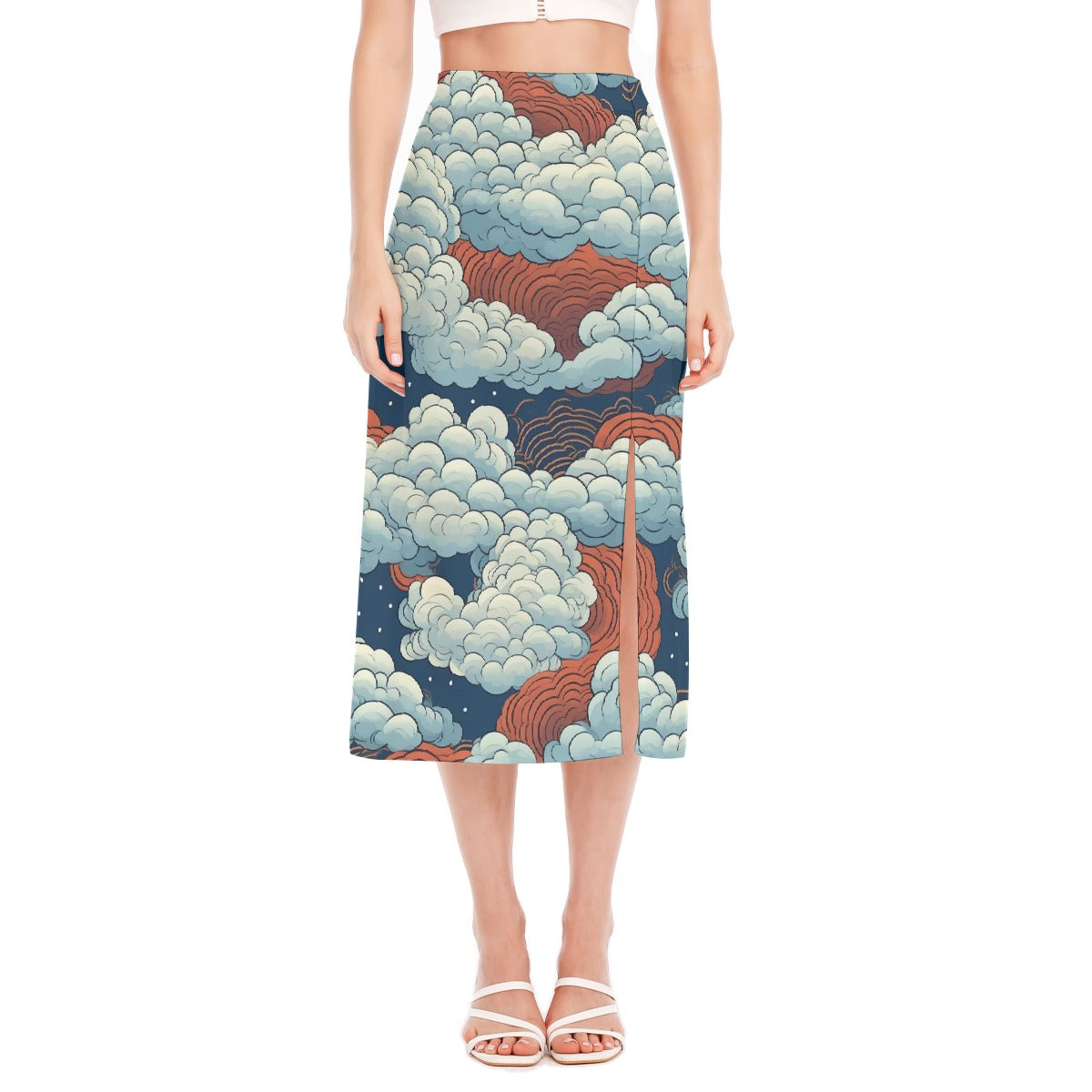 All-Over Print Women's High Slit Long Skirt
