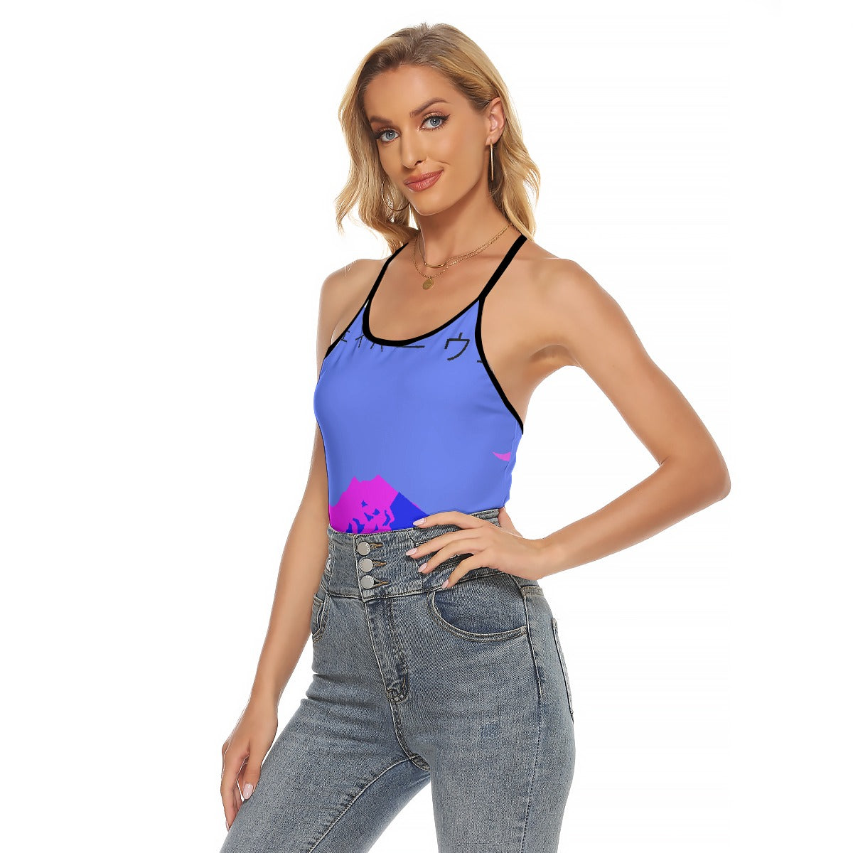 All-Over Print Women's Criss-Cross Open Back Tank Top