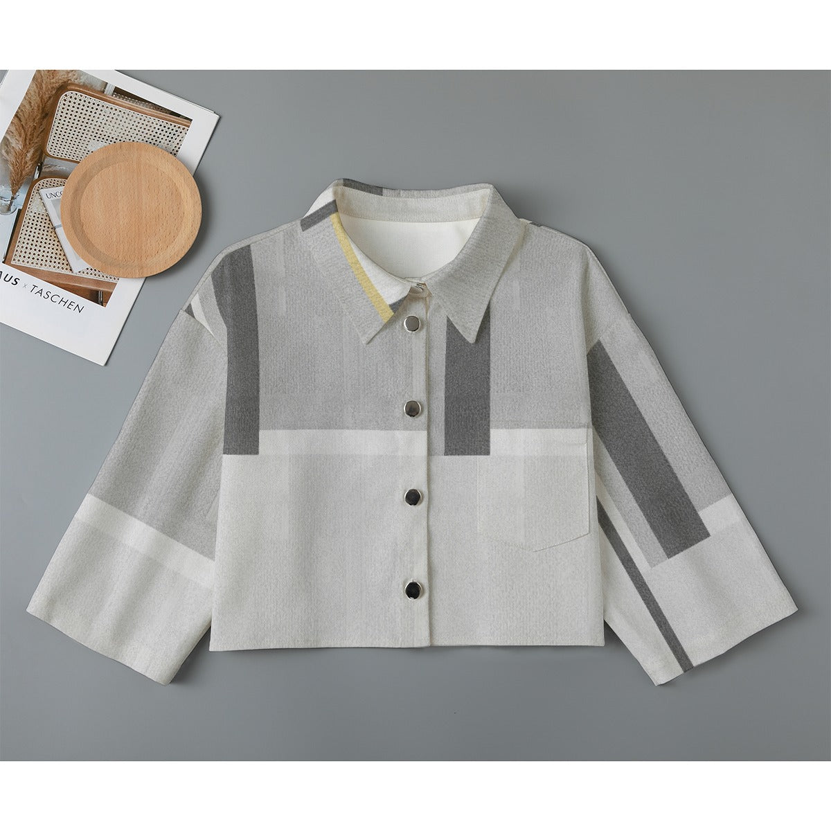 All-Over Print Women's Cropped Jacket | 245GSM Cotton