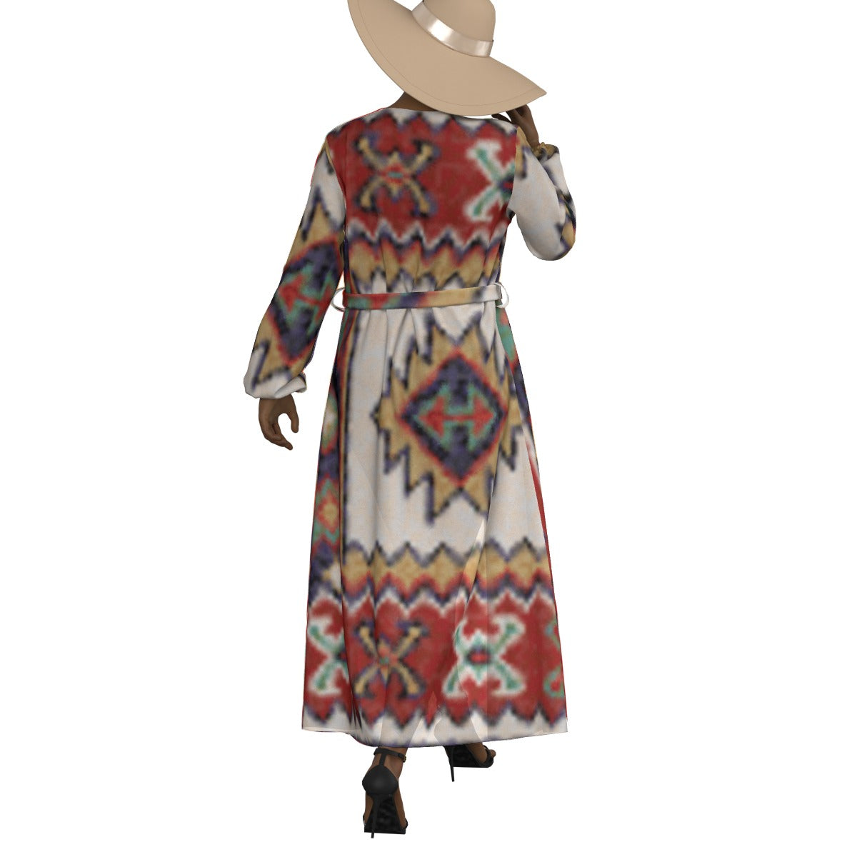 All-Over Print Women's Lace-up Chiffon Robe