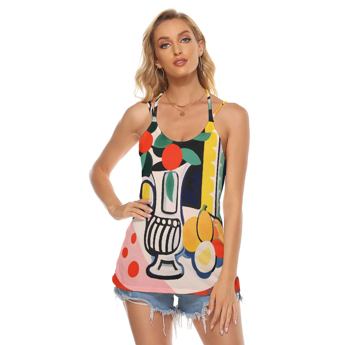 All-Over Print Women's Halter Top With Backless