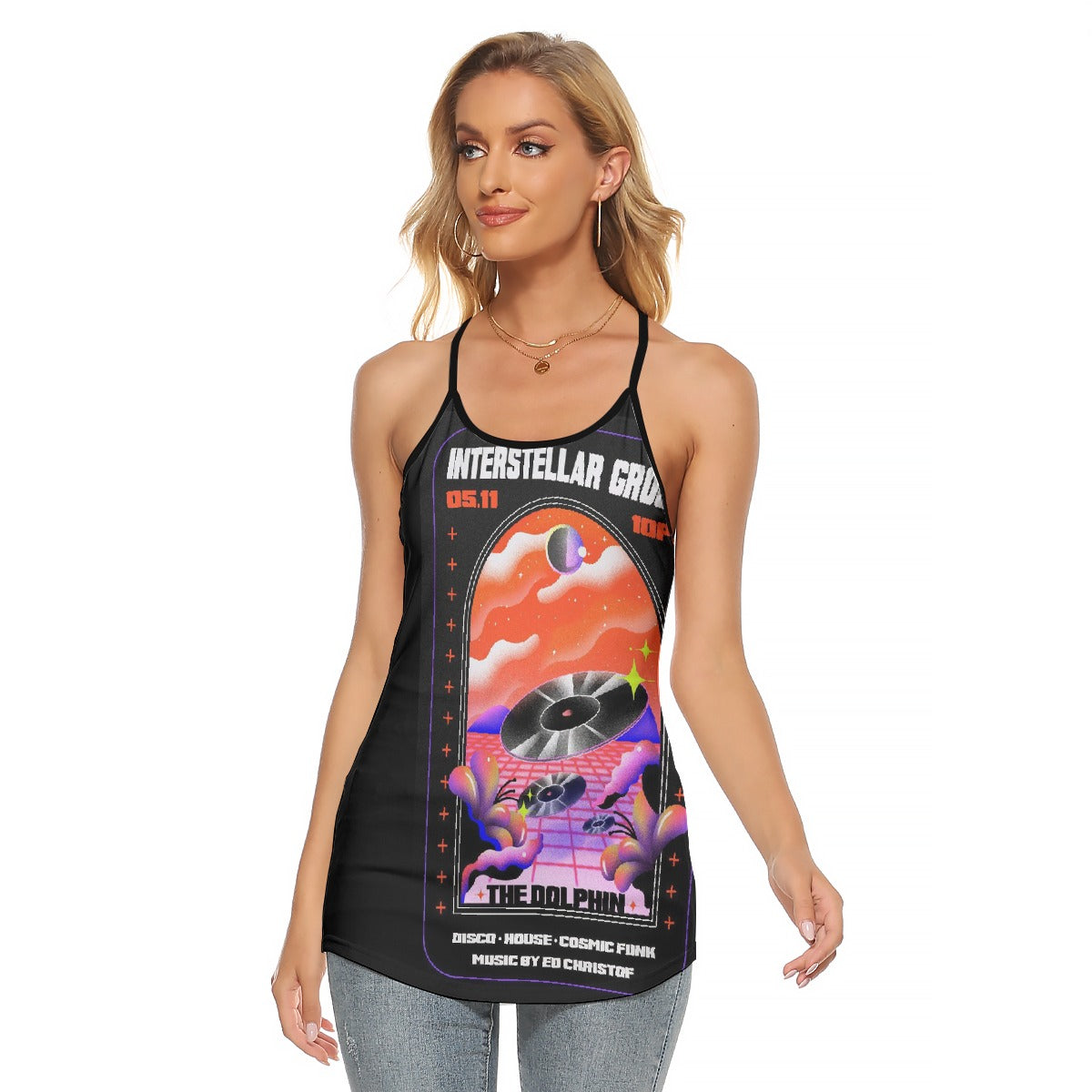 All-Over Print Women's Criss-Cross Open Back Tank Top