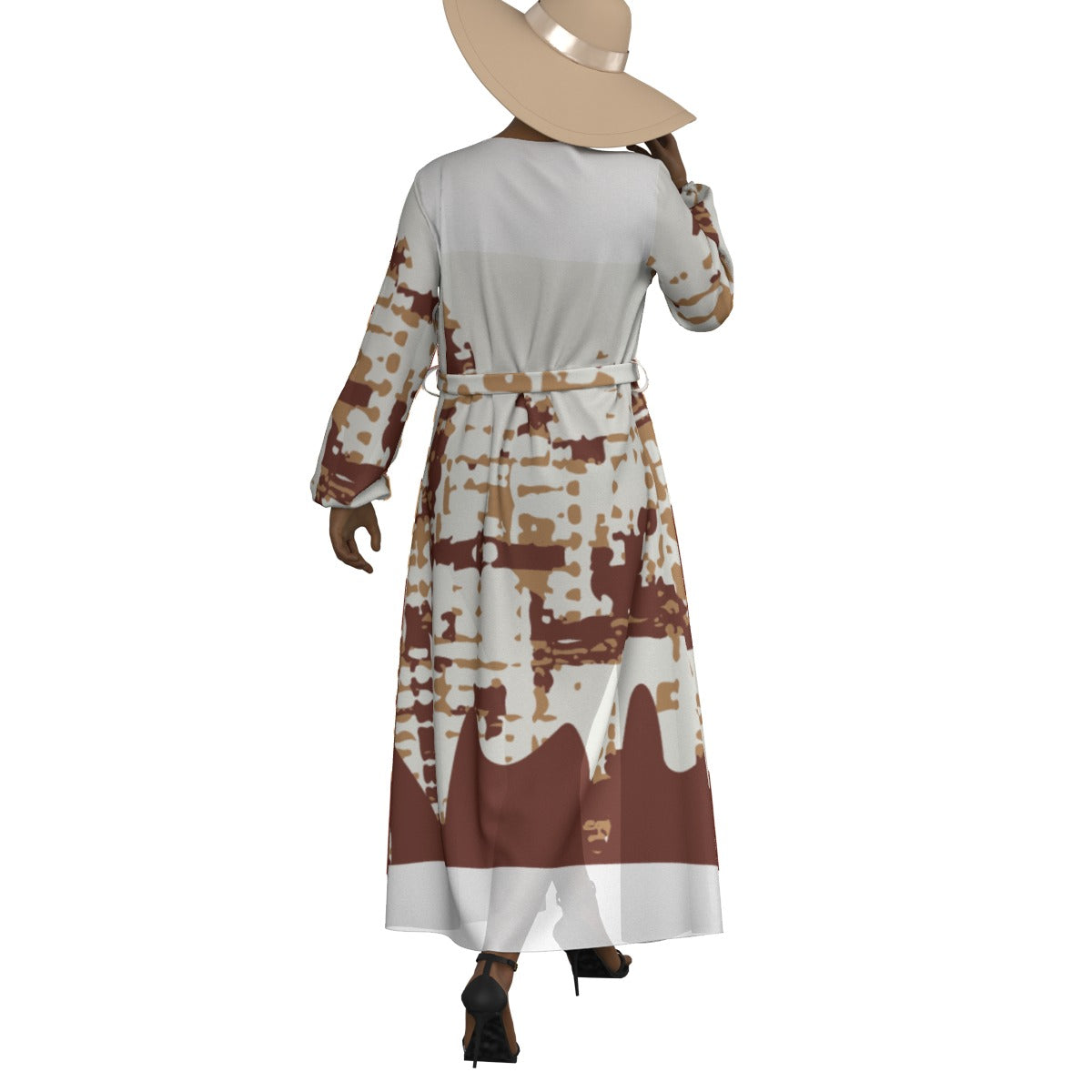 All-Over Print Women's Lace-up Chiffon Robe