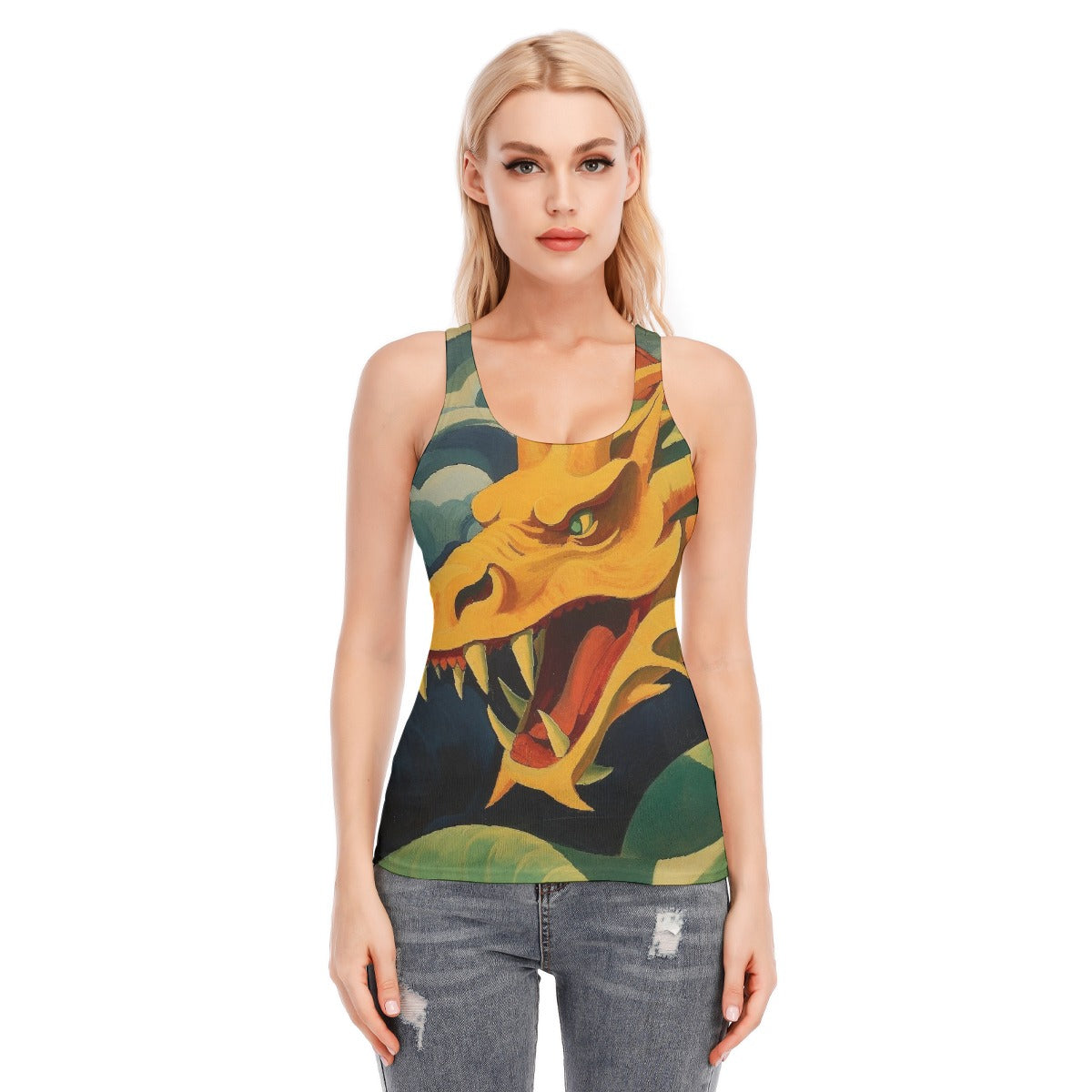 All-Over Print Women's Racer Vest | 190GSM Cotton