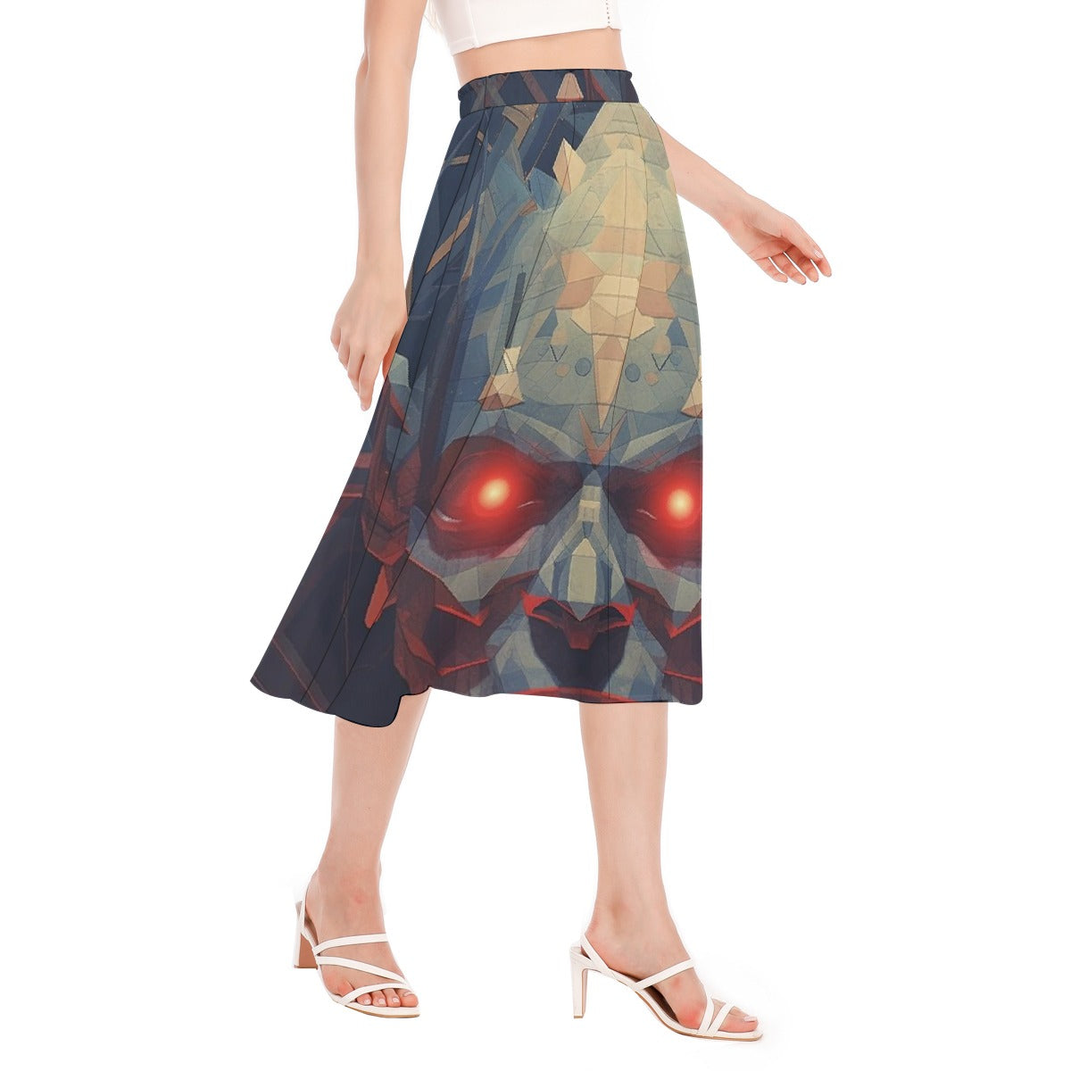All-Over Print Women's Long Section Chiffon Skirt