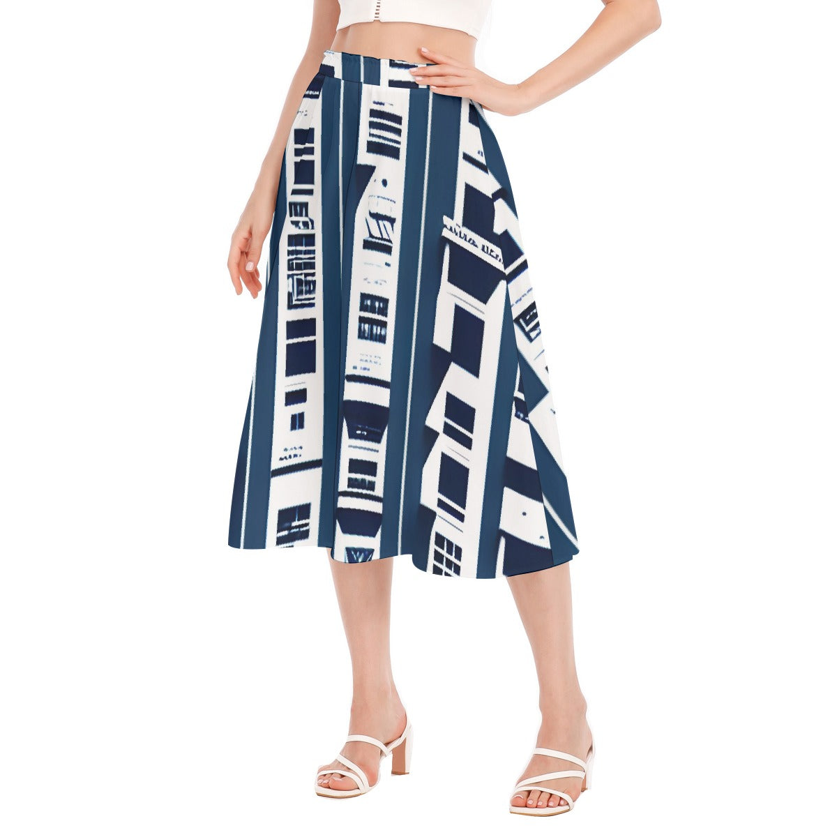 All-Over Print Women's Long Section Chiffon Skirt