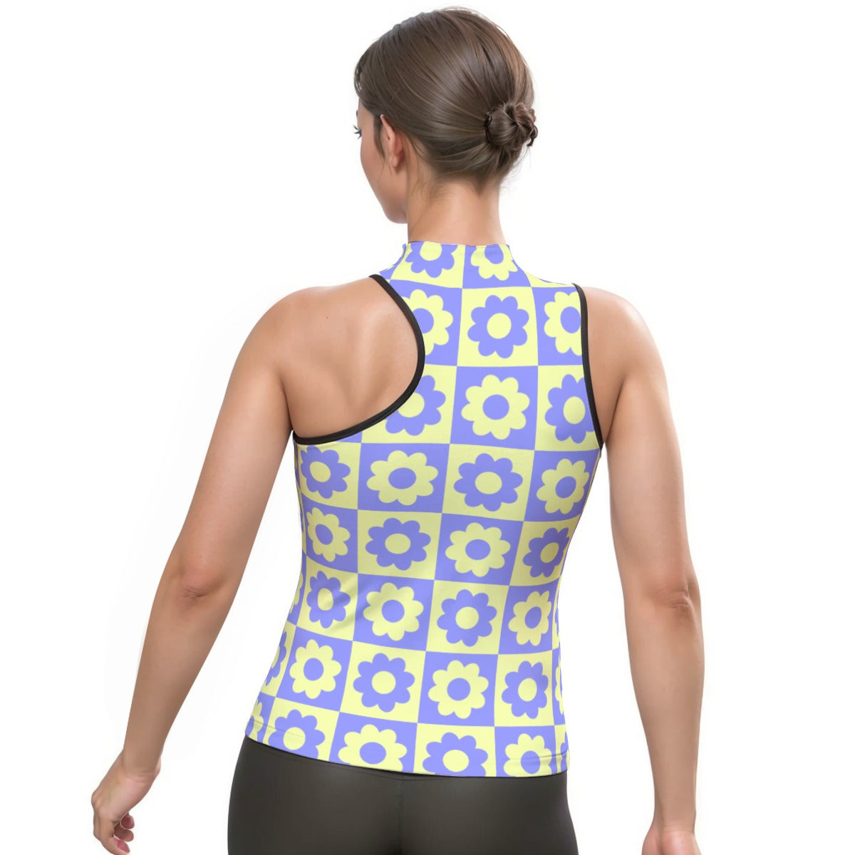 All-Over Print Women's Halter Sleeveless Asymmetrical Tank Top