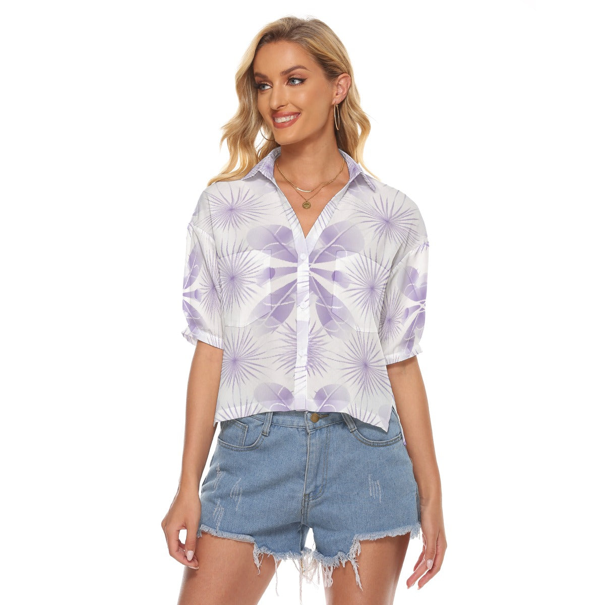 All-Over Print Women's V-neck Shirts