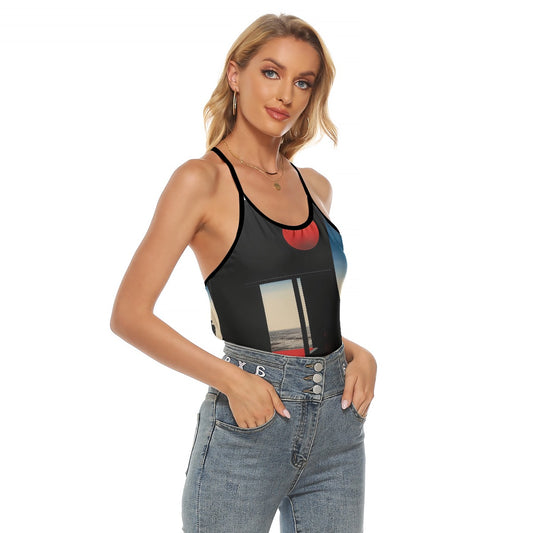 All-Over Print Women's Criss-Cross Open Back Tank Top