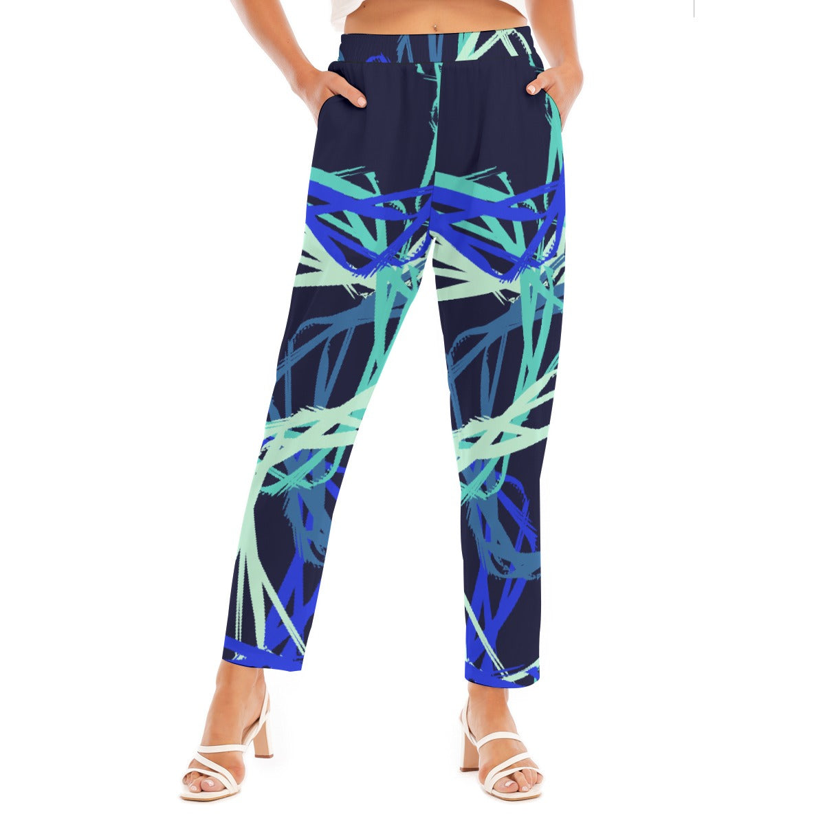 All-Over Print Women's Loose Straight-leg Pants