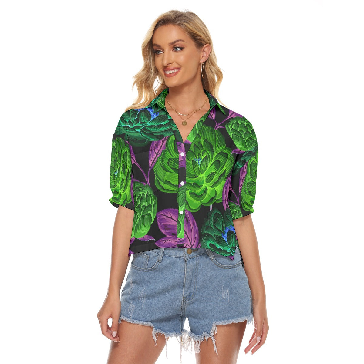 All-Over Print Women's V-neck Shirts
