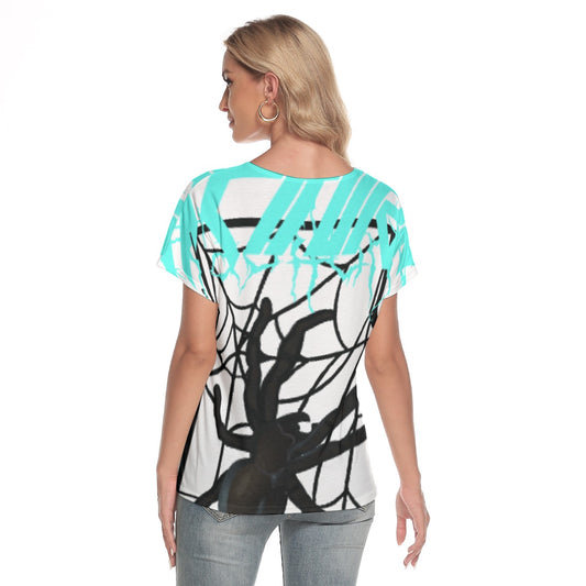 All-Over Print Women's Loose V-neck Short Sleeve T-shirt