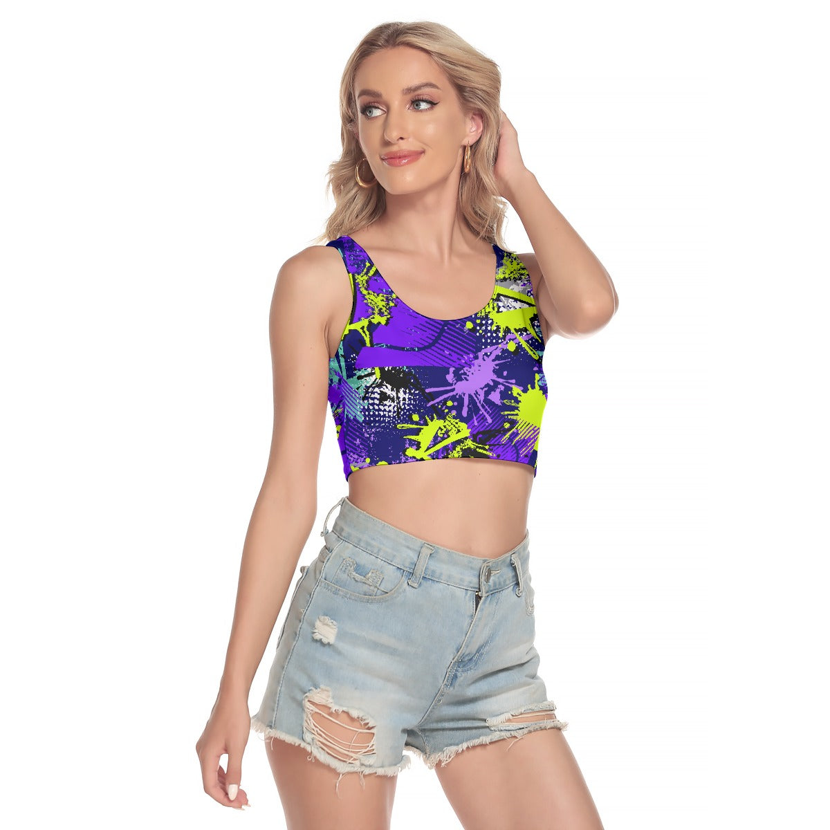All-Over Print Women's Sport Crop Tank Top