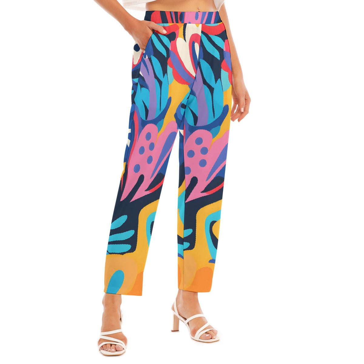 All-Over Print Women's Loose Straight-leg Pants