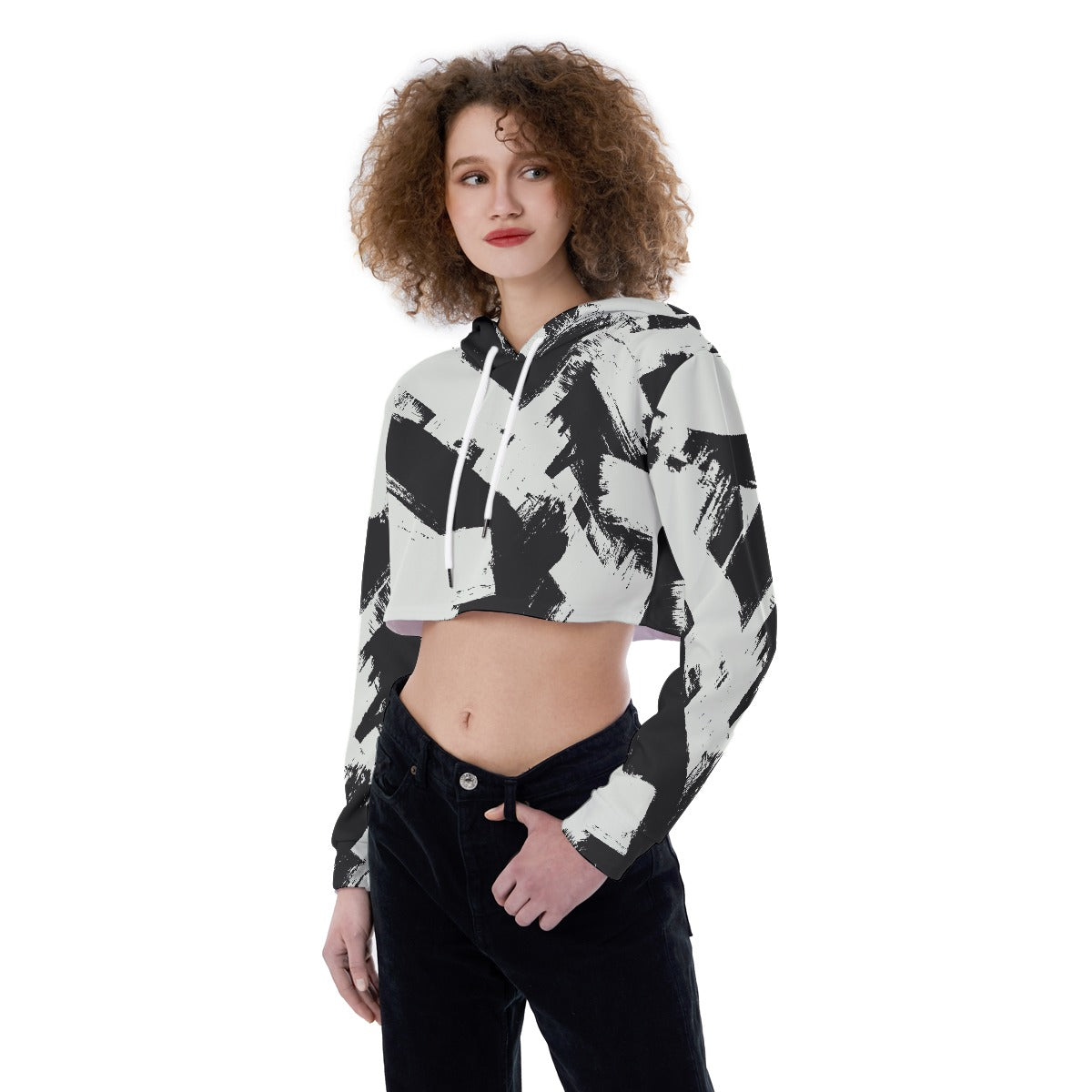 All-Over Print Women's Crop Top Hoodie
