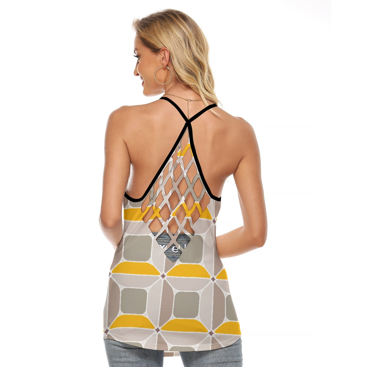 All-Over Print Women's Criss-Cross Open Back Tank Top