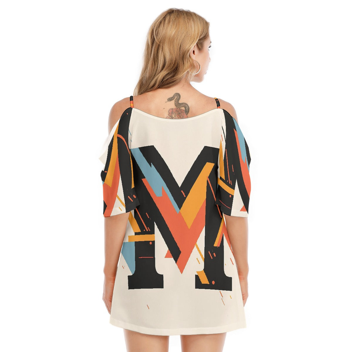 All-Over Print Women's Off-shoulder Cami Dress