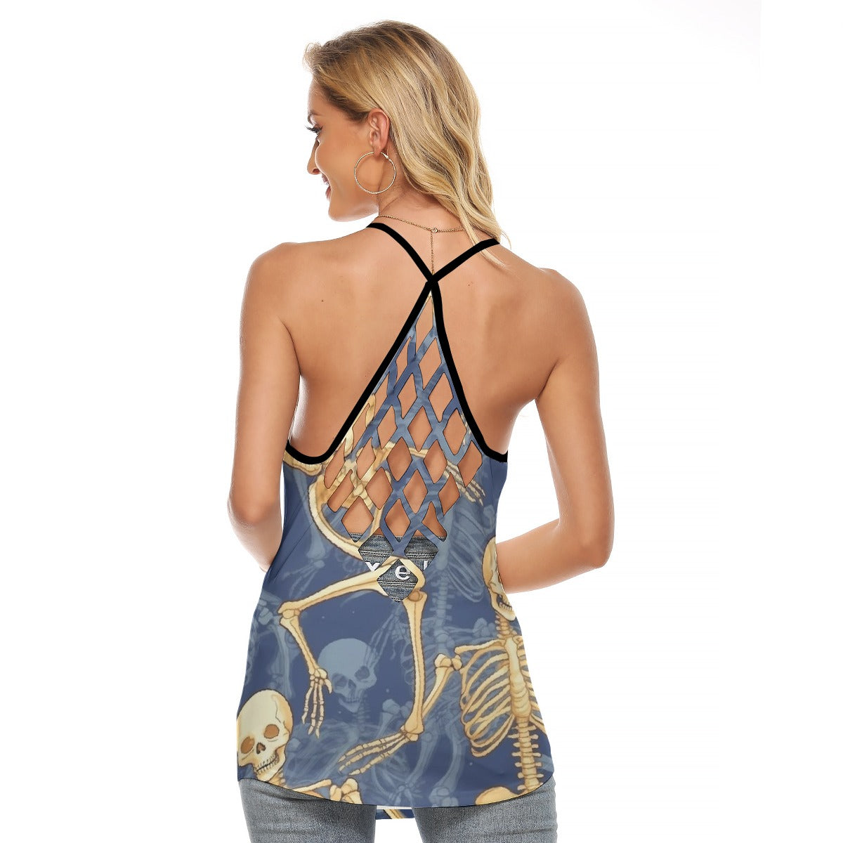 All-Over Print Women's Criss-Cross Open Back Tank Top