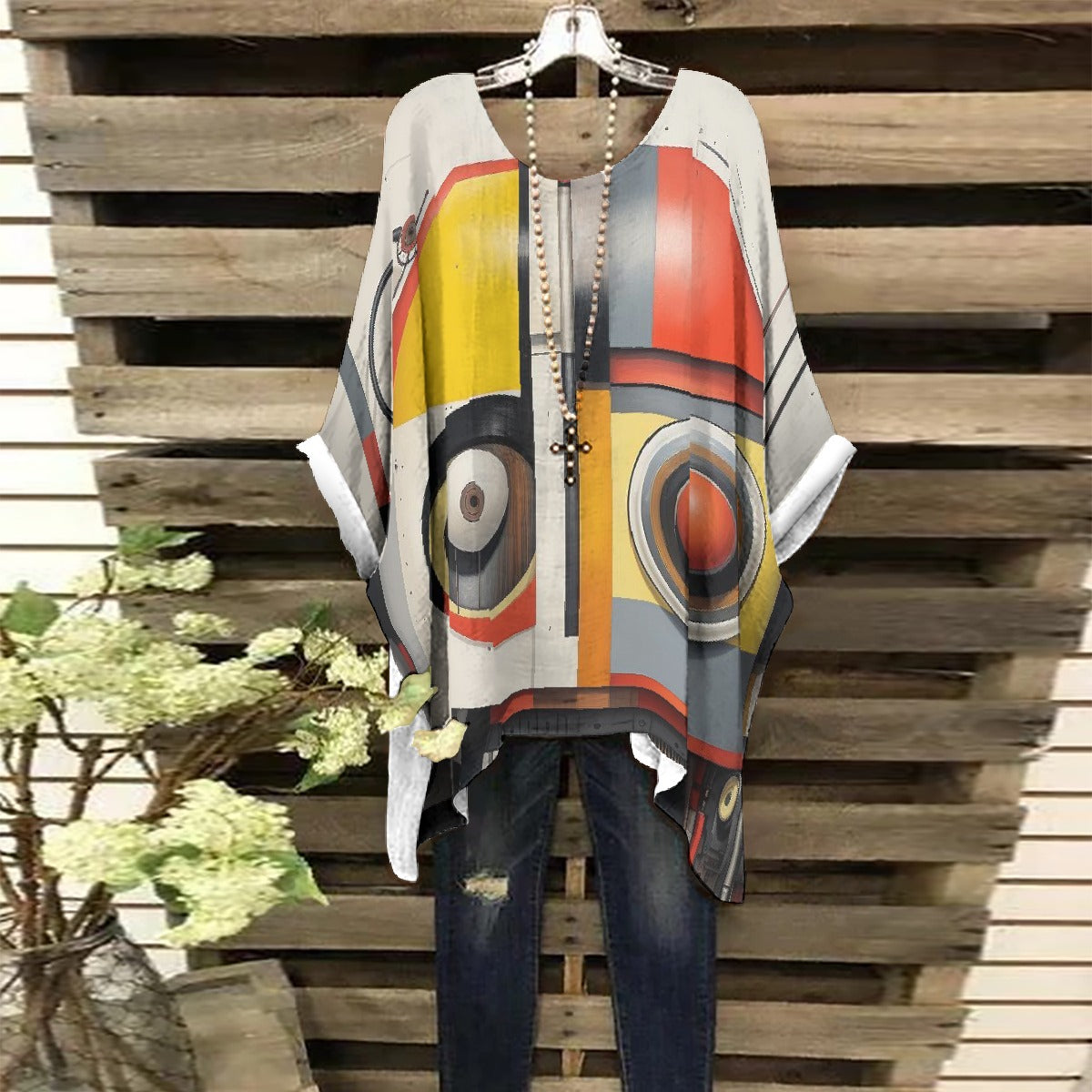 All-Over Print Women's Bat Sleeve Shirt