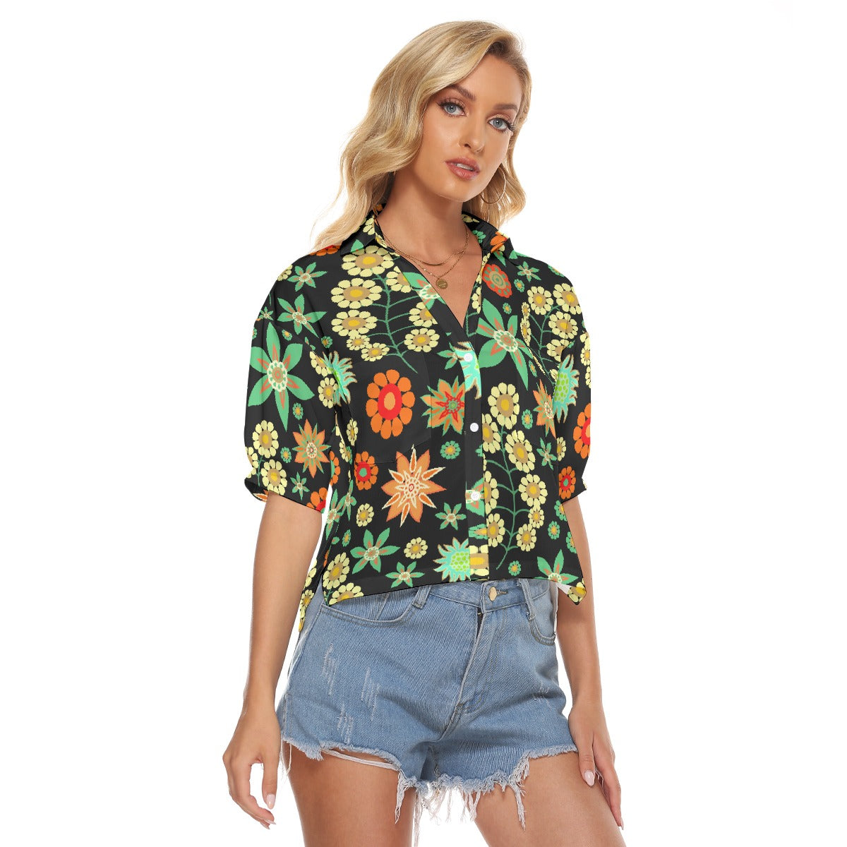 All-Over Print Women's V-neck Shirts