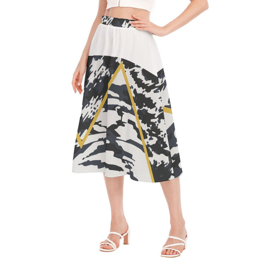 All-Over Print Women's Long Section Chiffon Skirt