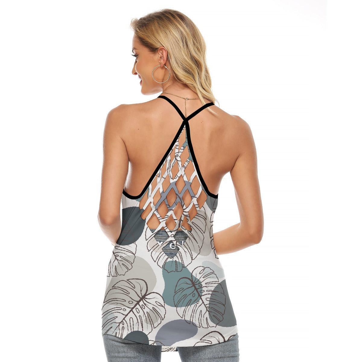 All-Over Print Women's Criss-Cross Open Back Tank Top